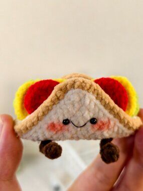 Handmade Amigurumi Crochet Cute Taco Plushie